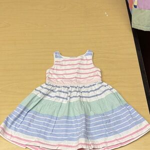 Ralph Lauren Baby Dress in Pink, Green, and Blue Stripes